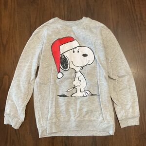 Peanuts Gray Sweatshirt with Snoopy and Red Hat